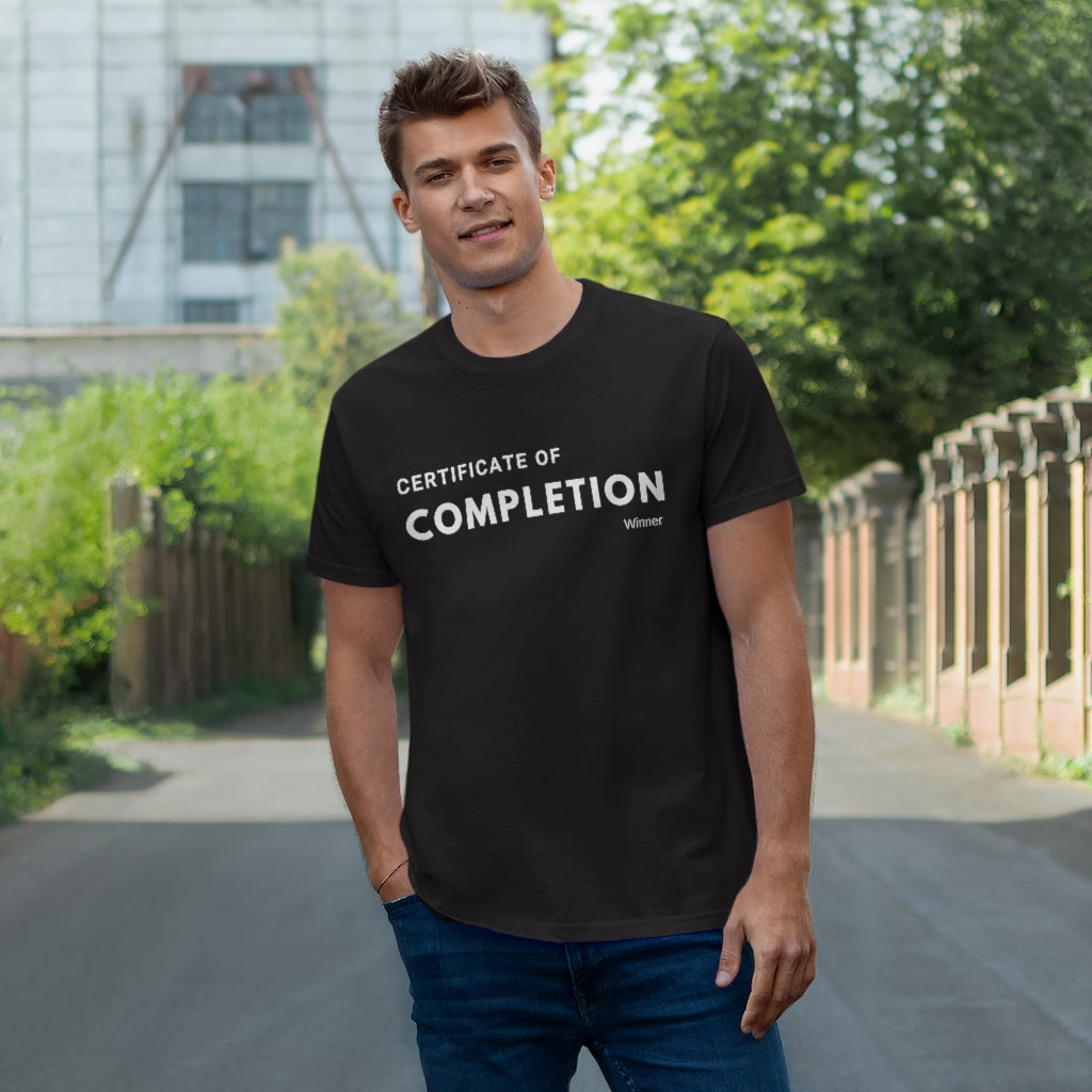 Certificate of Completion Winner Single Jersey T-shirt