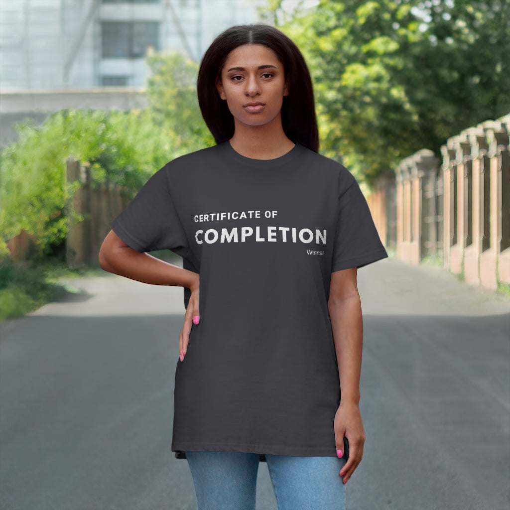 Certificate of Completion Winner Single Jersey T-shirt